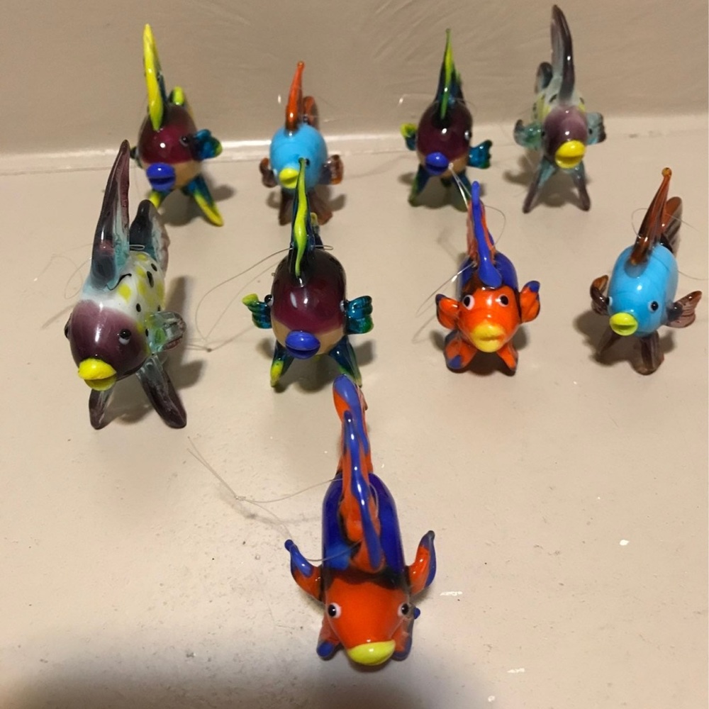 Lot of hand blown glass Beta Fishes - Picture 4 of 10